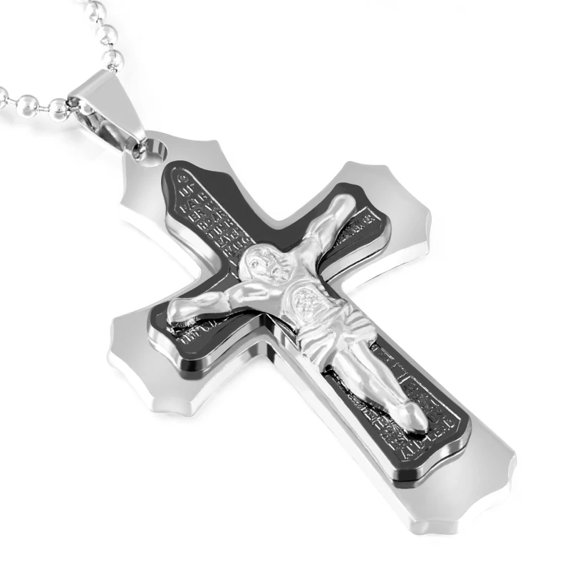 

European and American fashion classic hot jewelry jesus christ scripture cross pendant necklace wholesale