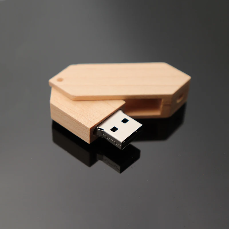 

Swivel Wooden USB Flash Drive 4GB 8GB Custom Logo Wooden USB Pen Drive
