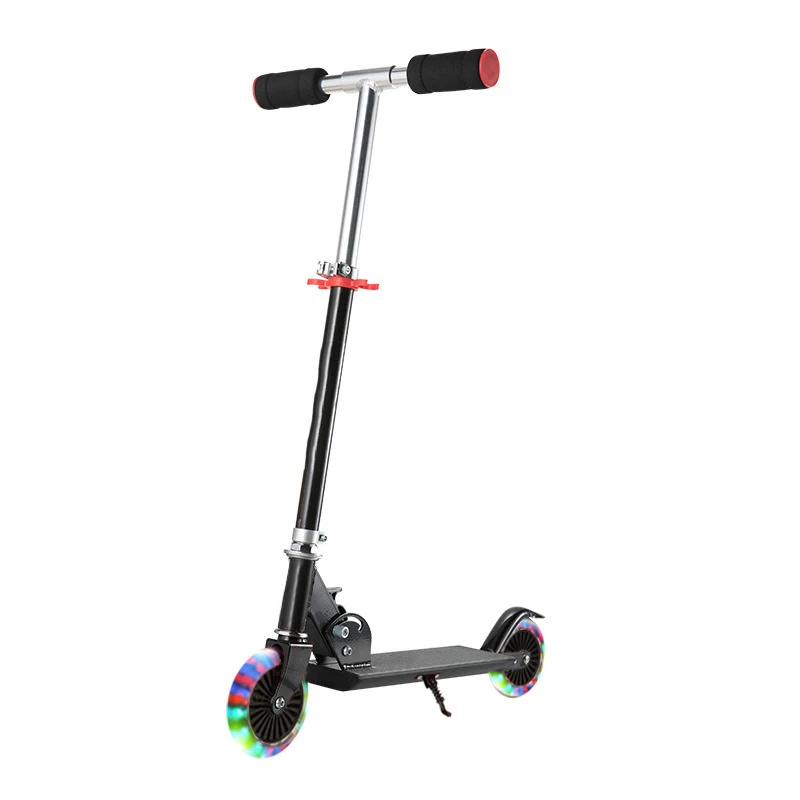 

Foldable 2 Wheels Wide Deck Rear Brake Precision speed skating wheel High Elasticity Balance Scooter, Pink, blue, black, red