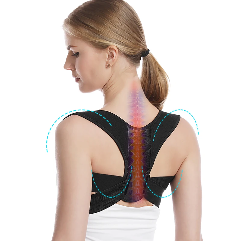 

Amazon hot selling improve posture  back support posture corrector for women and men lower back, Black,customized color