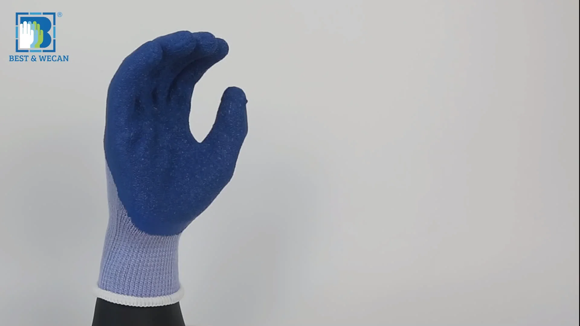 Medium Duty 13g Polyester Knitted Shell Crinkle Latex Coated Gloves