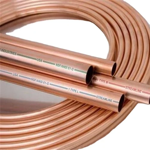 1/2 3/4 Copper Refrigeration Pipe 1/4 5/8 7/8" 15mt COPPER COIL PIPE 3/8 