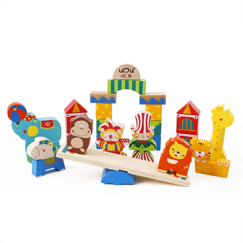 Details about  / Wooden Toys Animal Circus 6-Piece Blocks Play Set in Carry Bag NEW Sealed