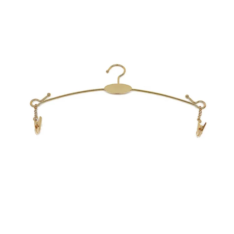 

Gold Metal Clothes Hanger with Clothespins Clip for Bra Underwear Lingerie Panties Drying Rack Hanger Hook