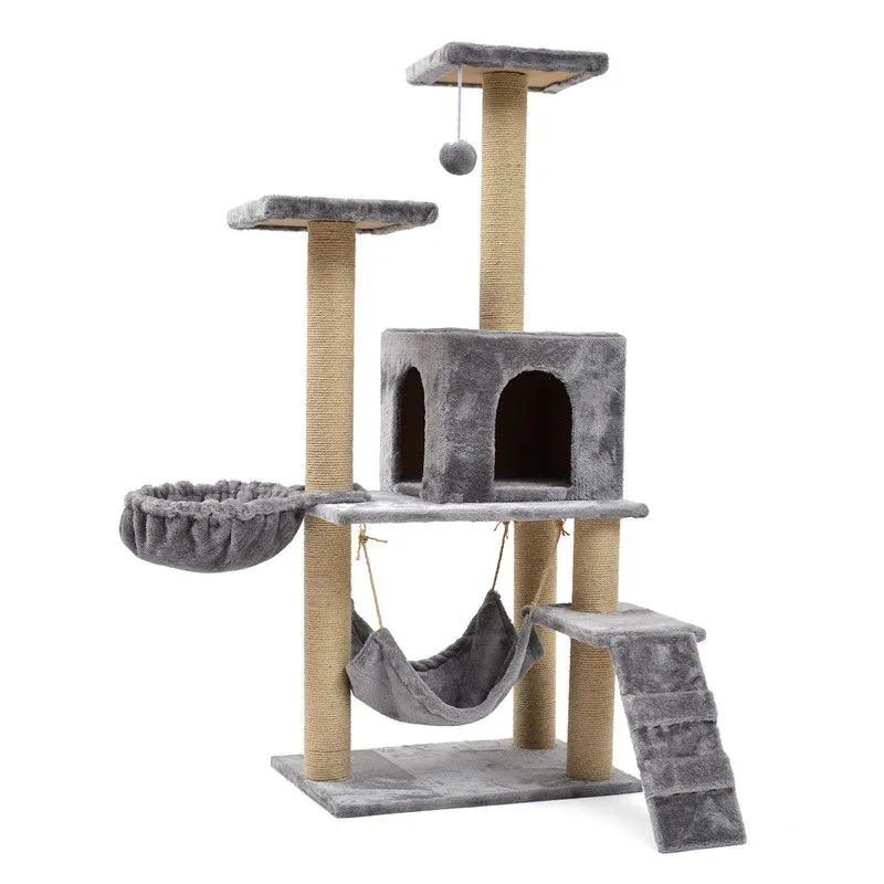 

Fashion Design Condos Climbing Gyms Plush Cat Tree For Cats Playing, Beige