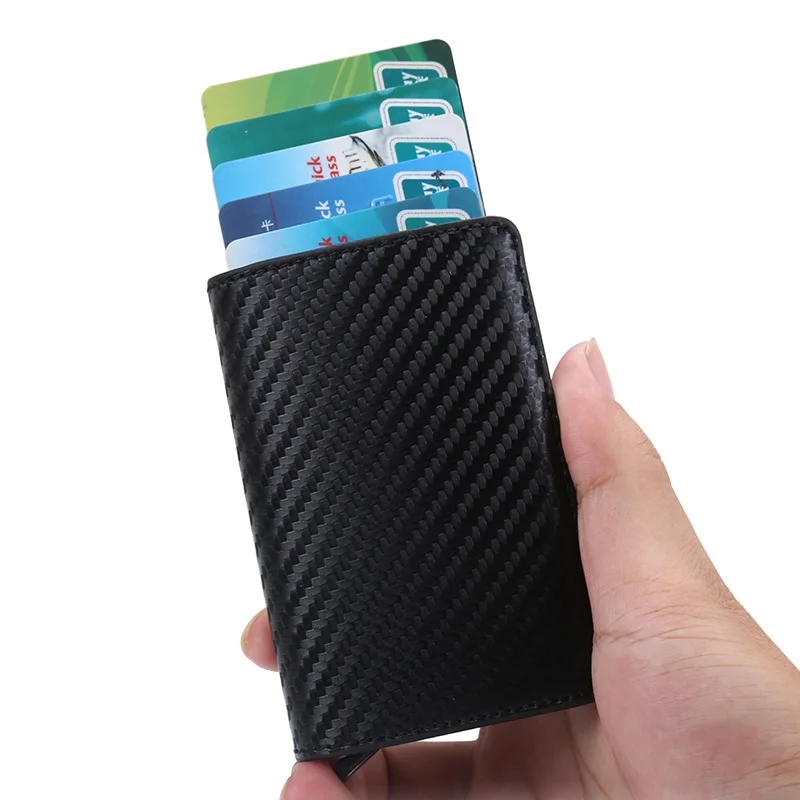 

CH024 Top Quality Pu Leather Credit Business Card Case Mens Pop Up Slim Wallet Card Holder