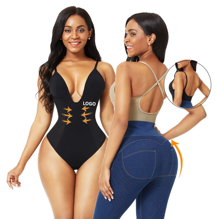 

Custom Service Deep V-neck Zipper Leg Shaper Tights Slimming Pants Body Shaper