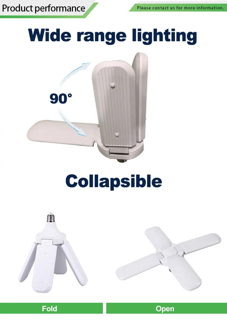 Hot sale LED folding light 220V 48W led bulb fan blade led