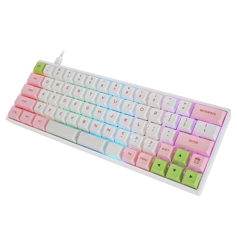 

ODM OEM hotswapable Gateron optical switch 60 keycaps rgb customized 60% BT gamming mechanical keyboard, Black/ white