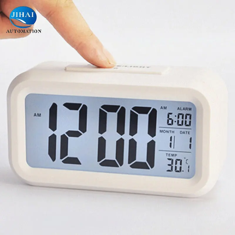 

Chargeable Plastic Backlight LCD Calendar Time Temperature Digital Alarm Clock