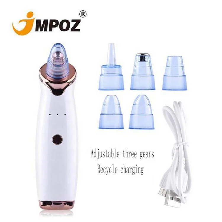

5 Head pore cleanser vacuum electric suction facial comedo acne remover extractor tool kit blackhead remover vacuum, White