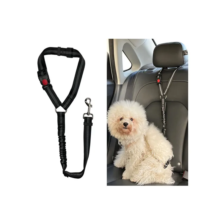 

Durable Adjustable Reflective Safety Leads Vehicle Travel Pet Dog Car Headrest Restraint Seat Belt Harness Leash, 10 colors