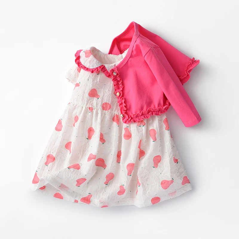 

Good Quality Factory Directly Set Newborn Clothing Knitted Toddler Dress Baby Girl Clothes, Pink