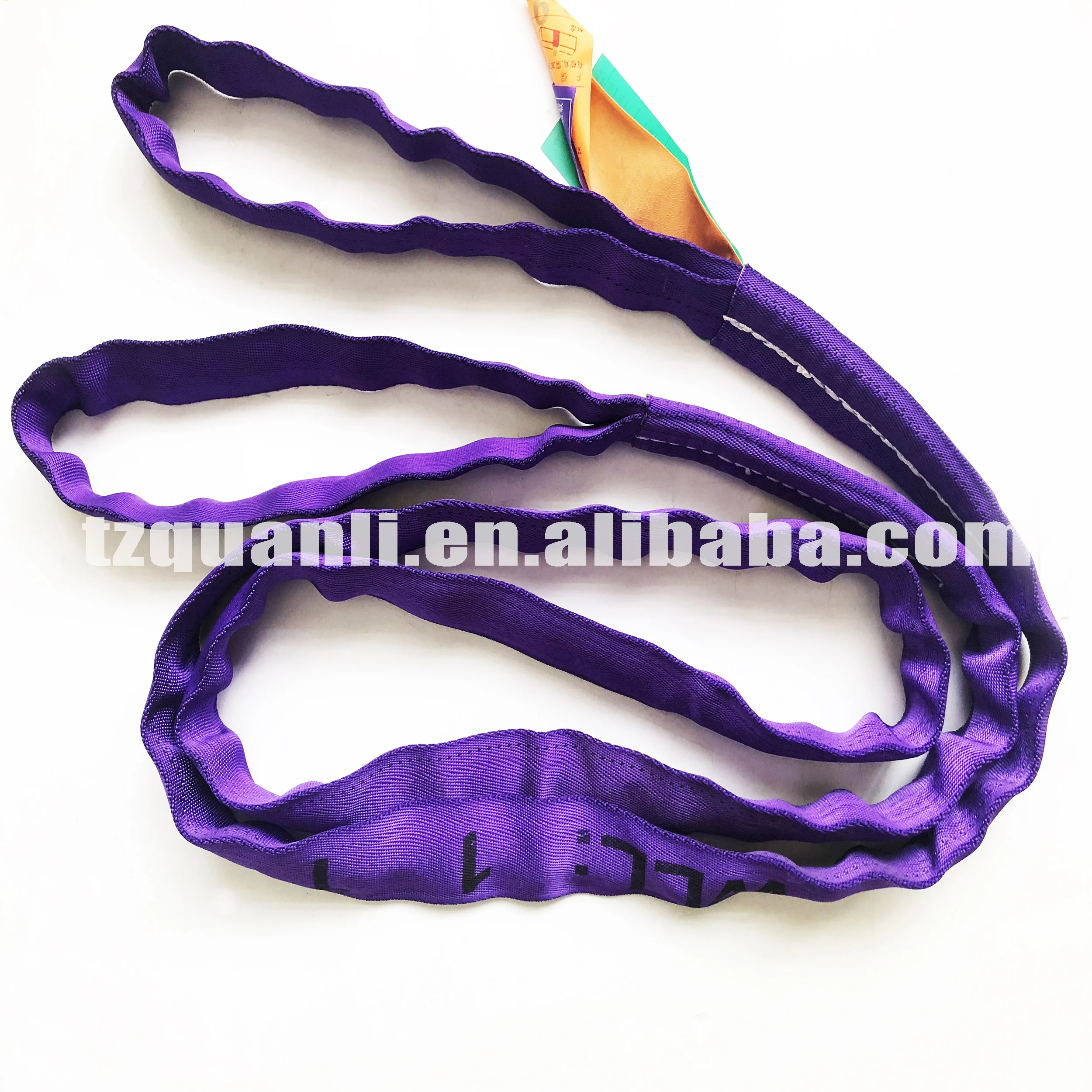 
1T(1T-500T)100% Polyester eye-eye soft Webbing lifting Sling 