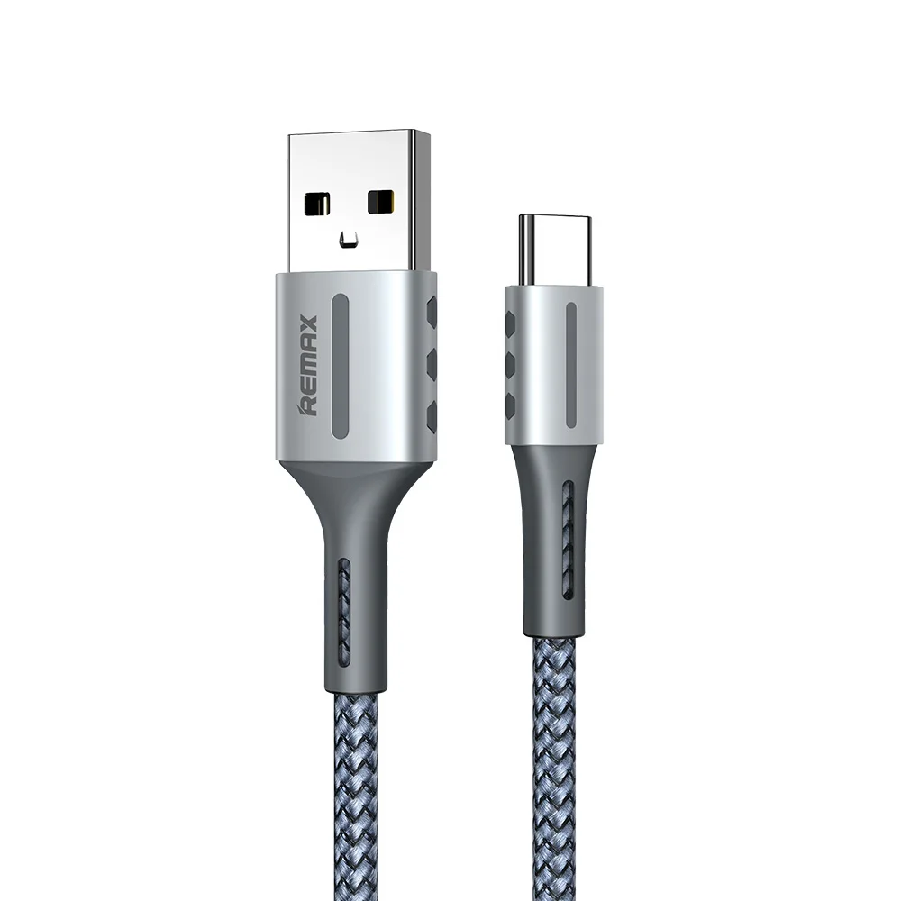 

Remax Join Us Free sample Black Silver Cell Phone Charging Nylon Braided Charging USB Cables Tyoe C / lighting