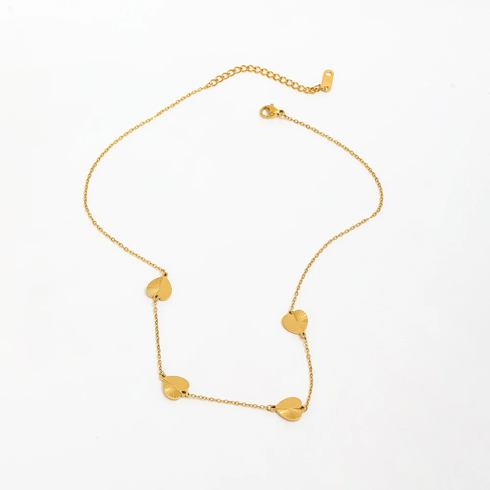 

Joolim Hot Sale 18K PVD Gold Plated Waterproof Tarnish Free Half Burst Heart Round Pendant Stainless Steel Necklace Jewelry
