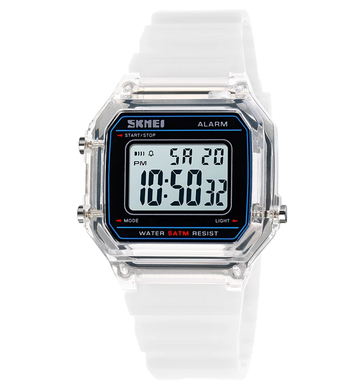 

SKMEI 1698 Good quality Square LED Wristwatch Luminous Stylish PU Band Waterproof Digital Watch