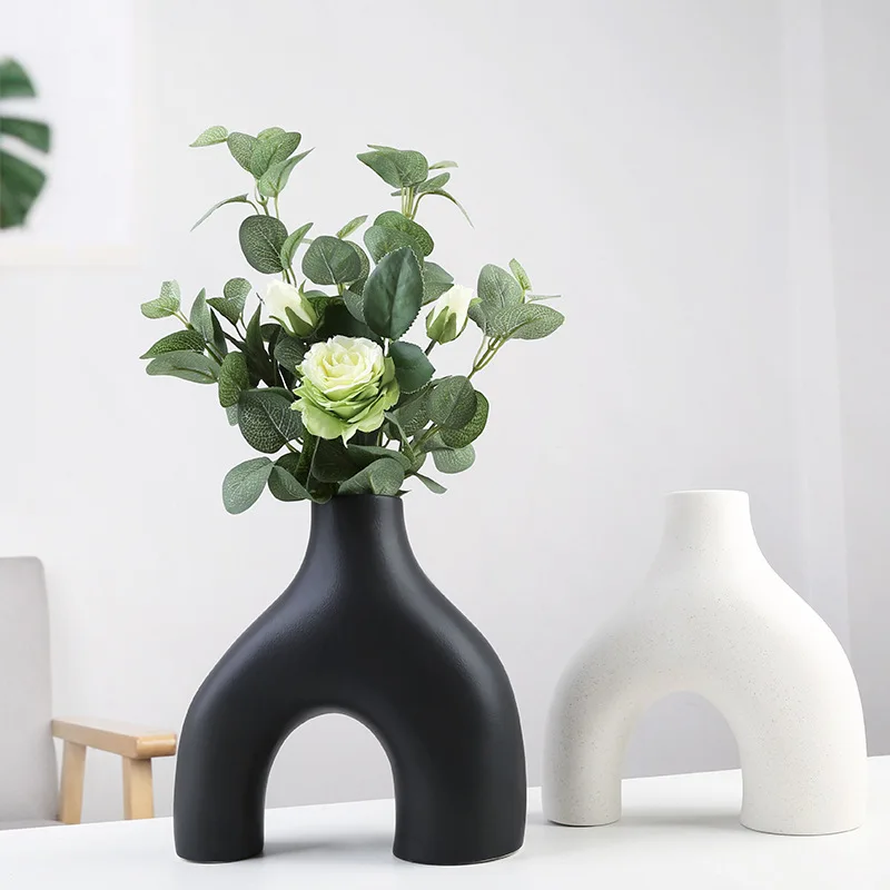 

Luxury Ornaments Flower pot nordic porcelain decor accessories ceramic vase for home Table Decoration office hotel craft gift
