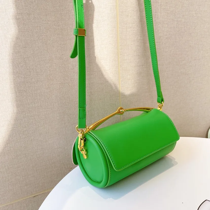 

Makaron Vintage pu cylinder small square Bag Fashion portable One Shoulder Messenger Bag for girls, As photo