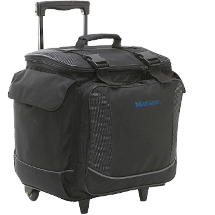 

12 Bottle Rolling Wine Case Polyester Durable Tote Trolley Cooler Organizer Wheel Cooler Trolley Bag, As show