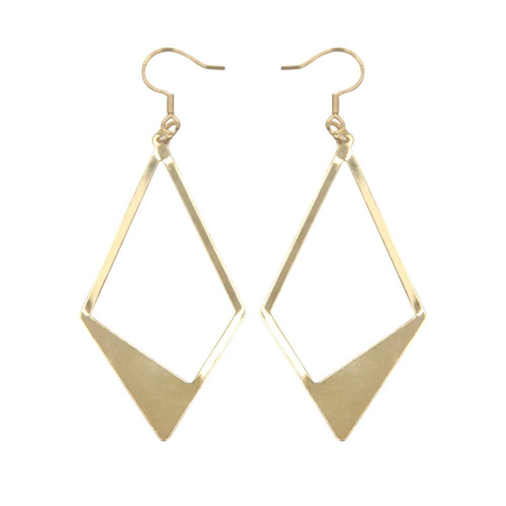 

Veijer Trendy Jewelry Gold Plated Women Geometry Diamond Dangle earrings