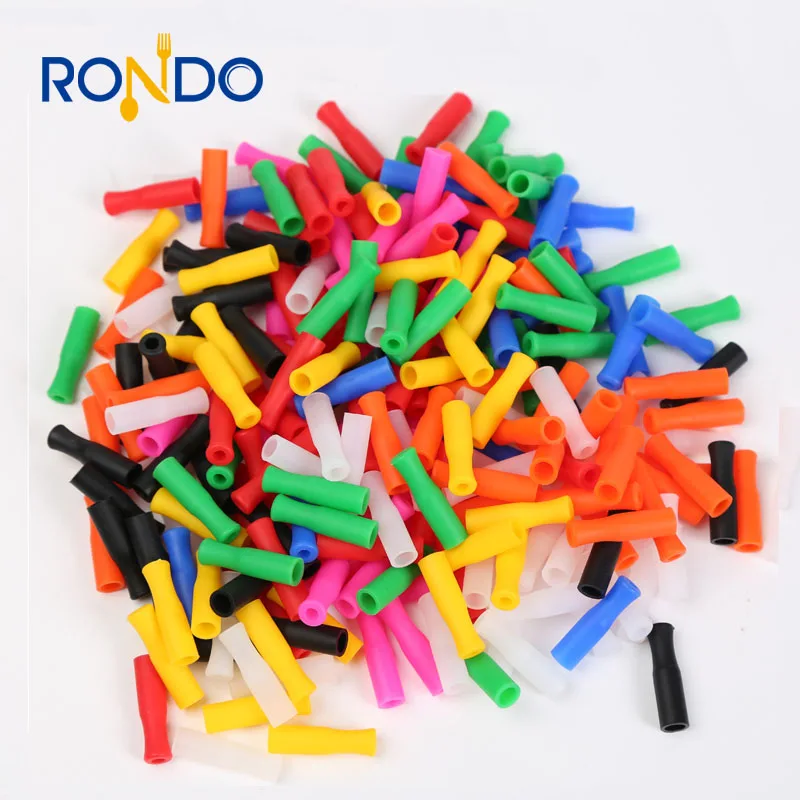 

Reusable Removable Multicolor Colorful Soft Silicone Tips for 6mm 8mm 12mm Stainless Steel Straws, Customized color