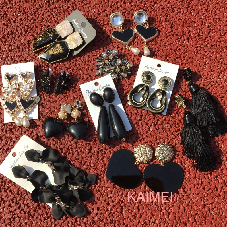 Kaimei 2019 אופנה עיצוב אמזון מכר חדש ZA מתכת להתנדנד עגילים לנשים גיאומטרי הצהרת Drop עגילים סיטונאי