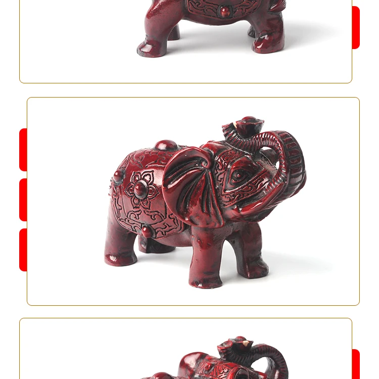 Happiness Good Luck Statue Home Garden Decoration Resin Elephant