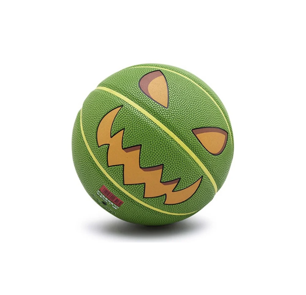 Custom Funny Basketball with Customizable Expressions Composite Leather Butyl Bladder for Kids Training-Durable Use