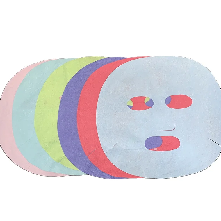 

non woven colorful microfiber facial pack dry sheet solution skin care OEM, Color