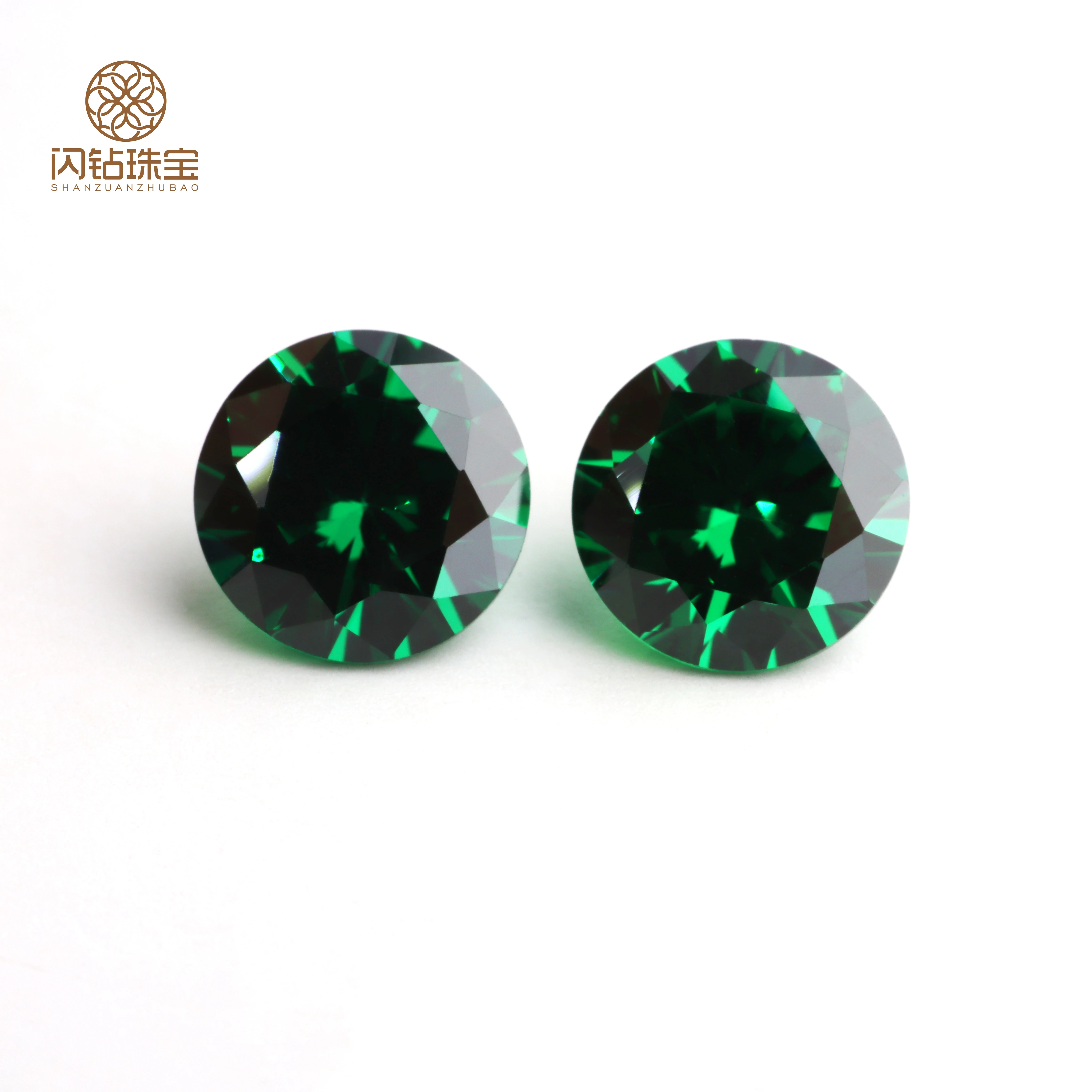 

Full Size Round Cut 0.8mm~3mm Green Synthetic Gem Cubic Zirconia