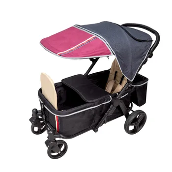 compact folding double stroller