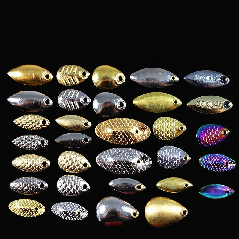 

Fishing Spoons Rigs Spinner Blades Colorado Blades for Lures Bass Walleye Pike Spinner Rigs DIY Fishing Lures Accessories, Gold, silver and colorful color