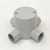 Electrical Conduit Fitting PVC Pipe Deep 4 Way Round Junction Box J/BOX With 4 Way Entries