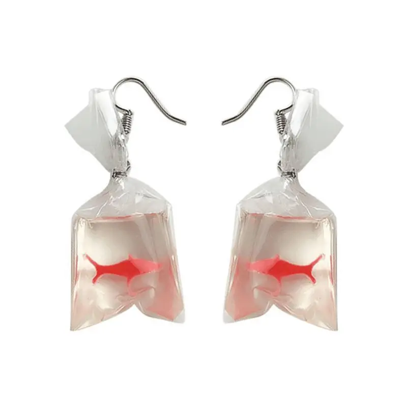 

Fashion Funny Fish Drop Earrings Unique Acrylic Resin Dangle Earrings Gift for Girls Women 2021, Red/yellow