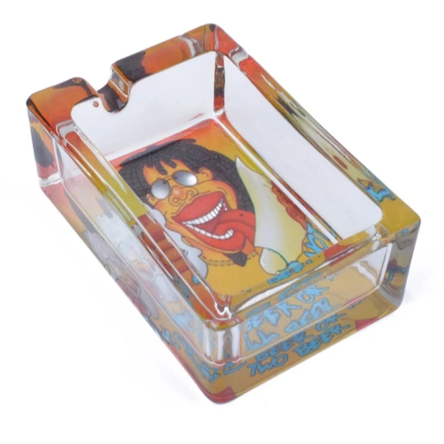 

JL-053S Wholesale Square Glass photo Ashtray with Custom Logo