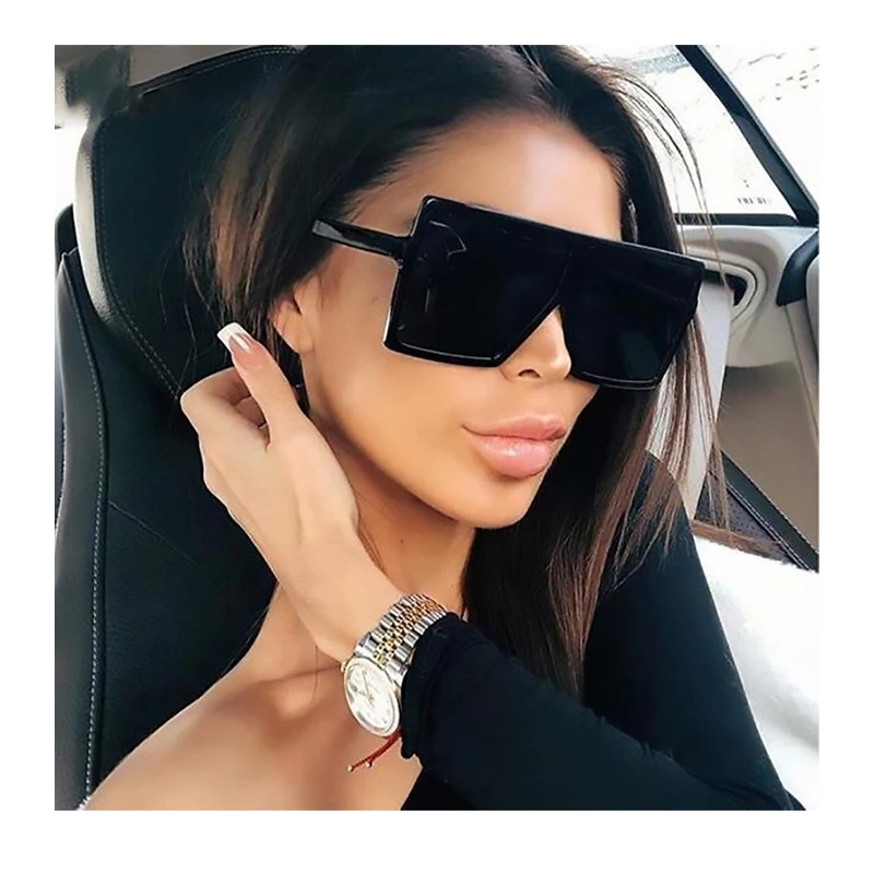 

DARSIN Eyewear Wholesale Rectangle Fashion Luxury Square Trendy Oversized Womens Shades Sunglasses 2021, 16 colors for choose