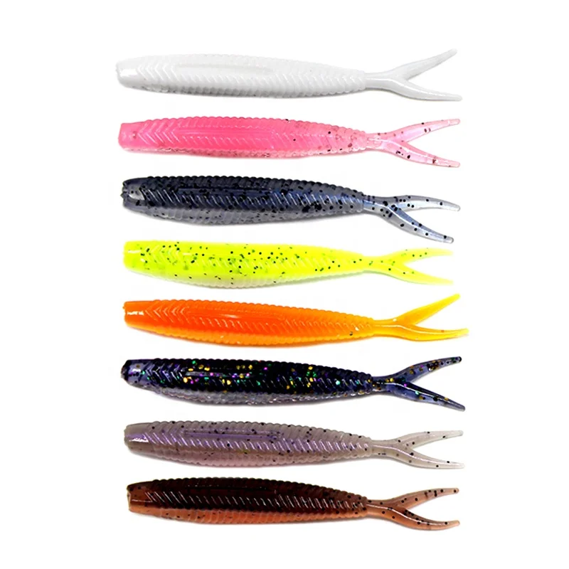 

OEM and on stocks 6cm 1.5g two-color scissor soft bait bionic lure 20 pieces of pack fishing lure soft bait, 8 colors