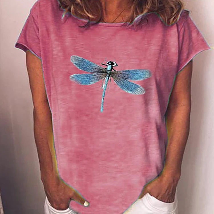 

Summer women's foreign trade dragonfly women's T-shirt, As picture