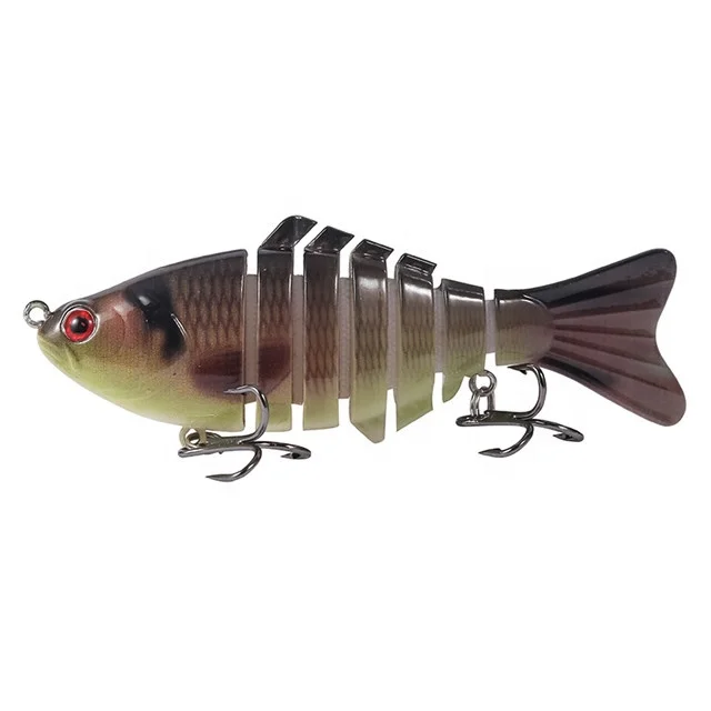 

ABS Lifelike Freshwater Bass 10cm 15g 7 Multi Jointed Sinking Artificial Hard Bait With Three Anchor, 8 colors