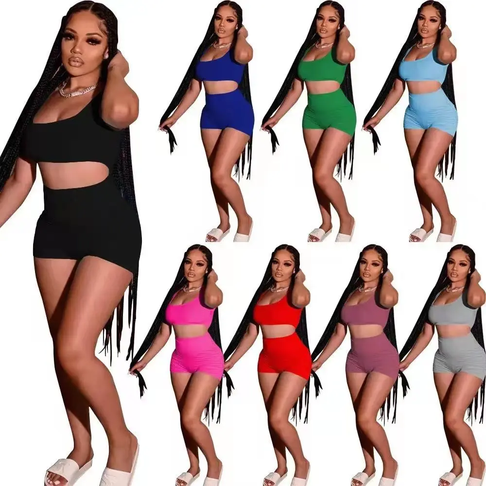 

2021 Fashion Women Summer Snack High Waist Elastic Skinny Short Solid Color Gym Fitness Sports Spandex Candy Biker Shorts Women, Custom color