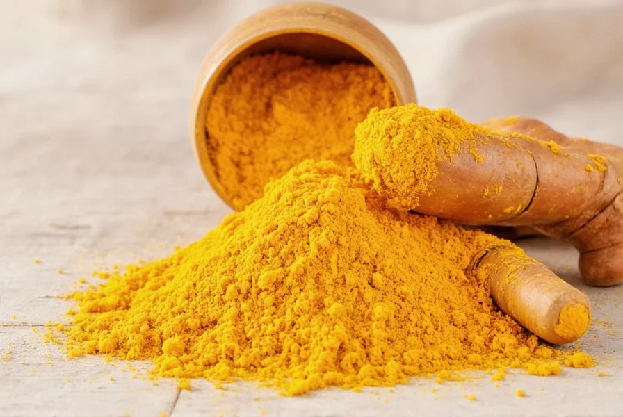 Turmeric root and powder next to pregnancy nutrition chart