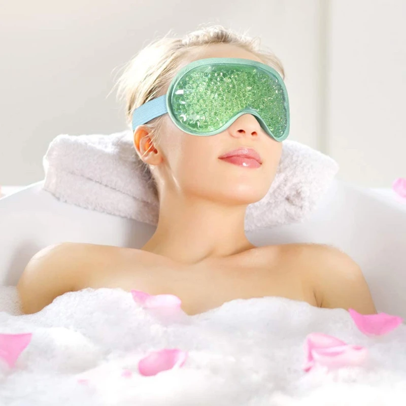 Reusable Freeze Ice Eye Mask Cooling Patch Hot Cold Gel Beads Eye Mask