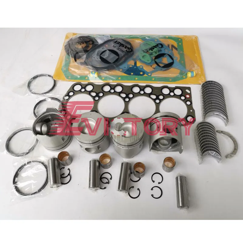 

For MITSUBISHI 4D34T 4D34-T overhaul kit connecting rod piston ring gasket bearing