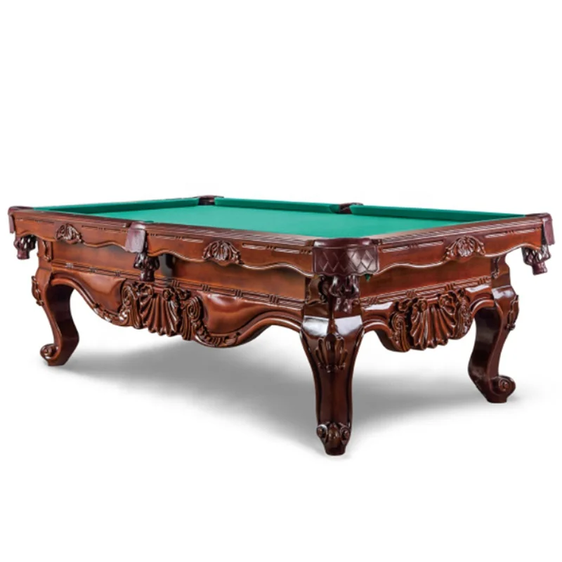 

Antique wooden carved slates game room pool table billiards