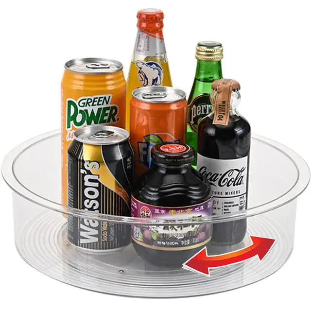

Plastic Kitchen Round Rotatable Clear Drawer Organizer Refrigerator Storage Spice Rack Tray,Lazy Susan