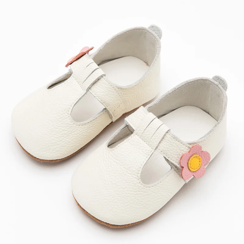 

3LB009 Wholesale factory direct high-quality Hook & Loop genuine leather hard sole baby girl shoes, 3 colorways