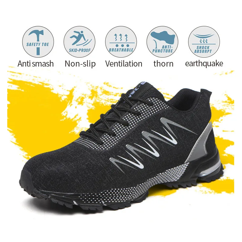 
Wholesale breathable comfort zapatos de seguridad de trabajo industrial safty shoes steel toe safety indestructible shoes 