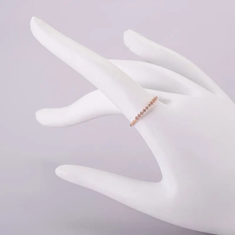 

YR10041 Simple Design Rose Gold Plated 925 Sterling Silver Brass Ring Cubic Zircon Women Ring Jewelry