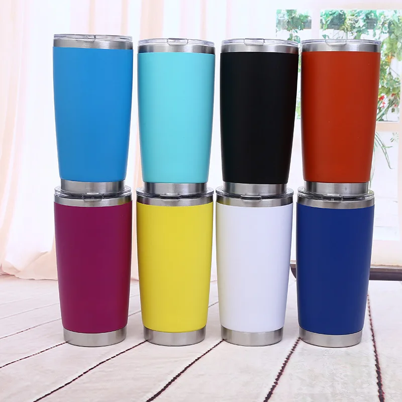 

600ml Big capacity stainless steel coffee tumbler straight coffee mug thermal cups with lid thermos